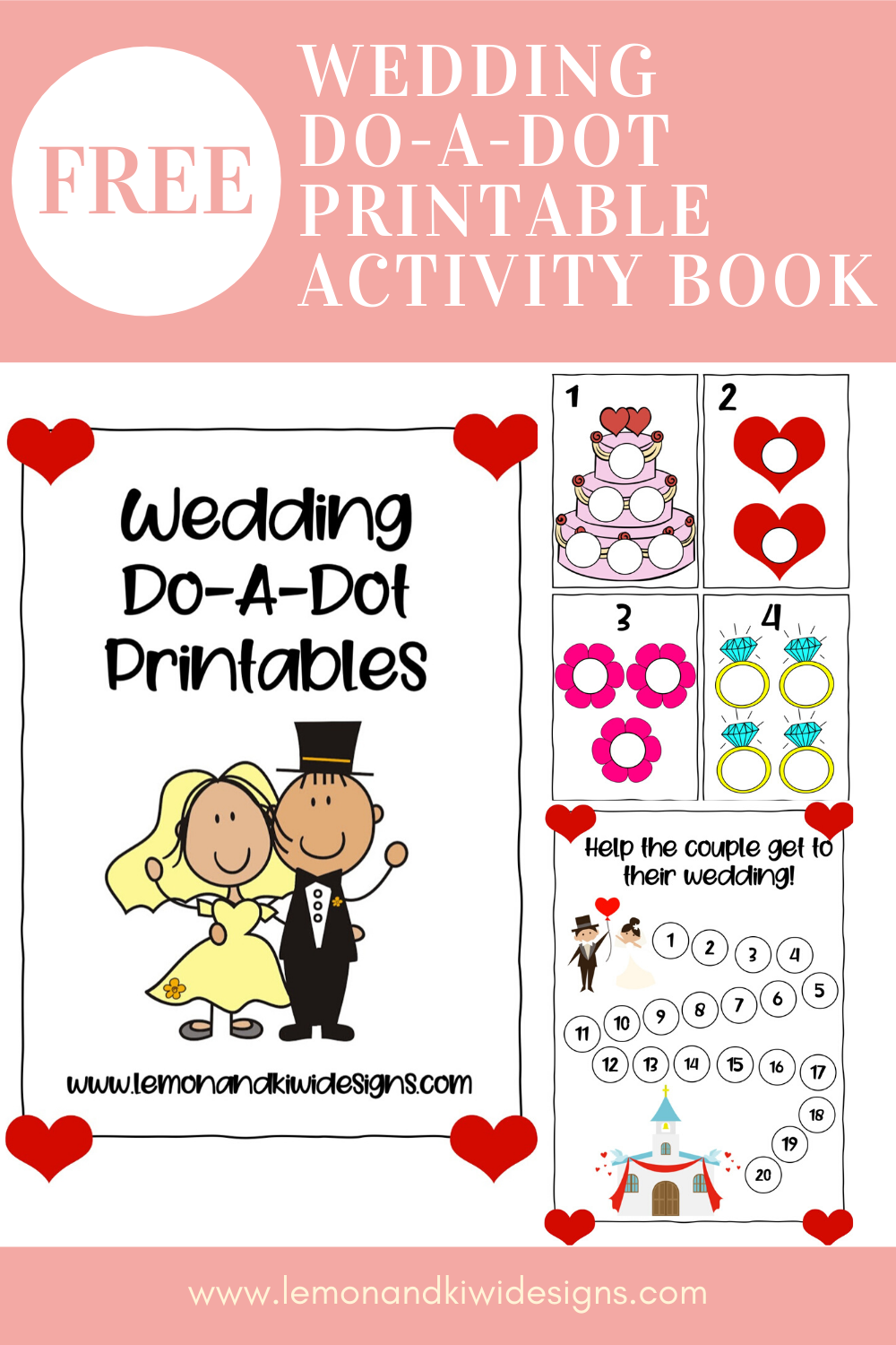 Wedding Do-A-Dot Printable Book: Free Activity Worksheets for Kids