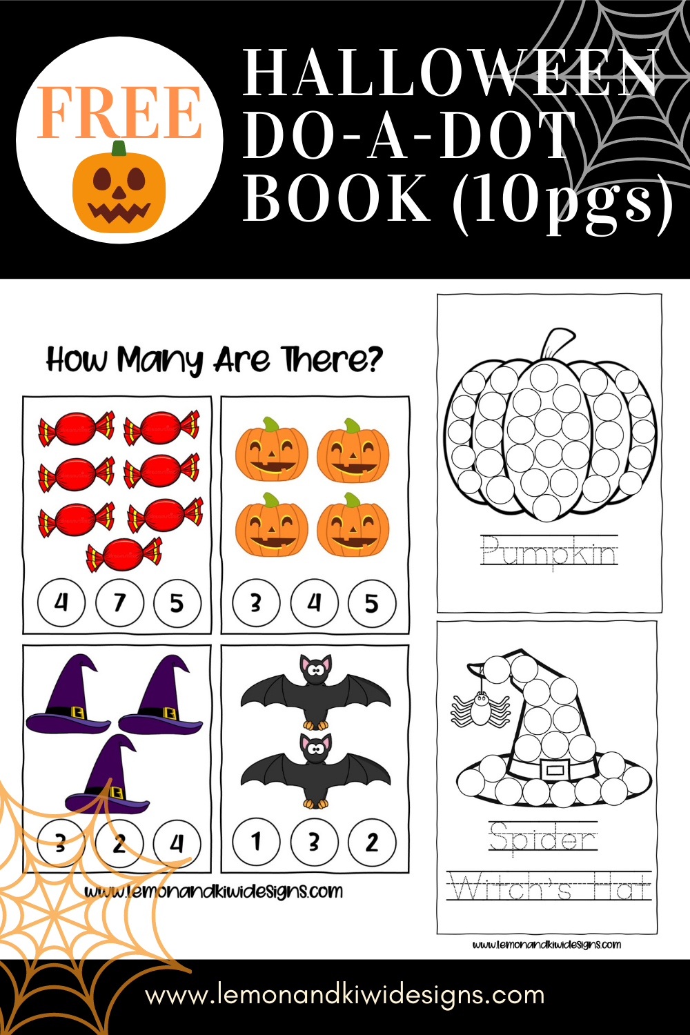 10 Halloween Do-A-Dot Printables (Free Activity Book for Kids)