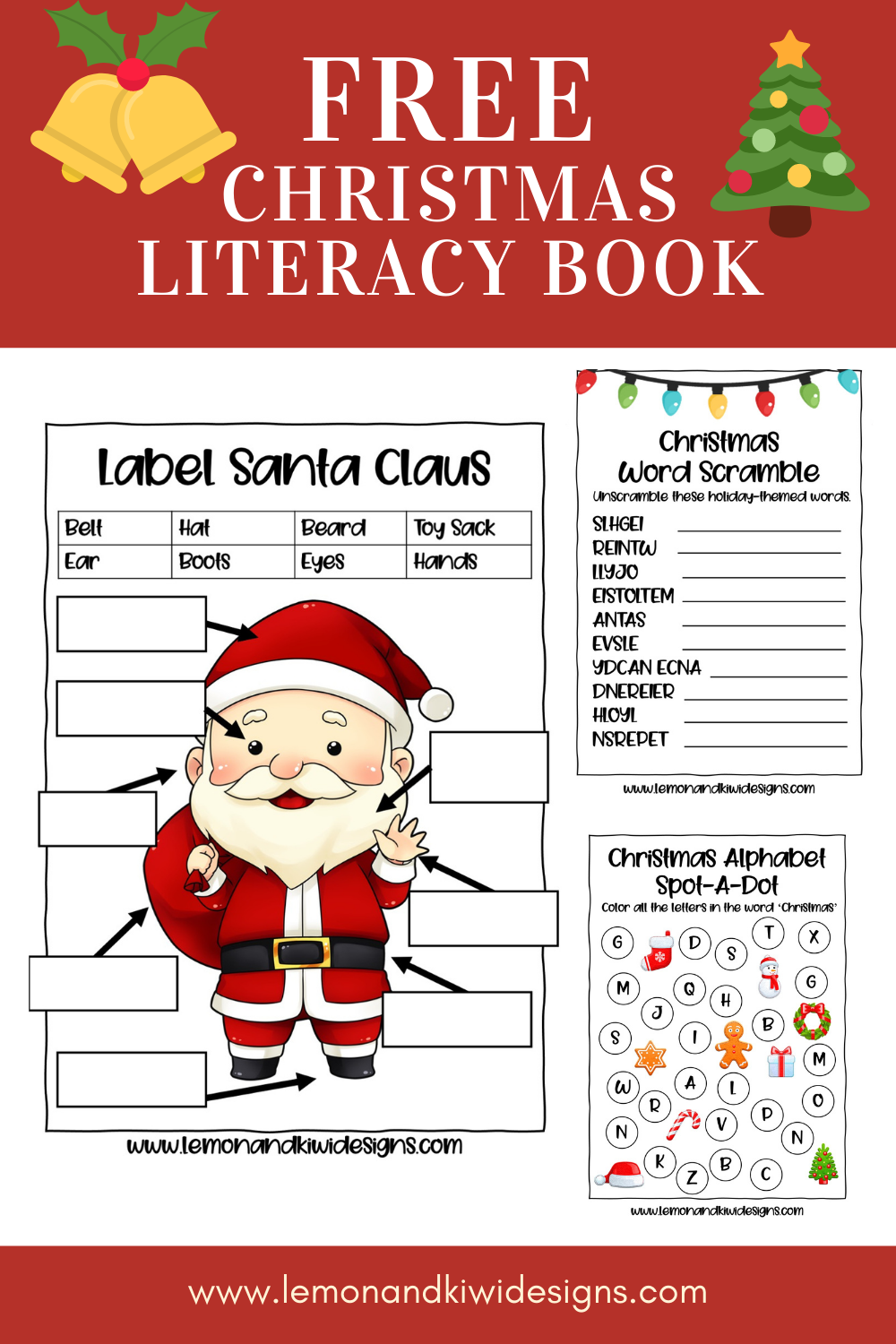Free Christmas Literacy Printable Activity Book