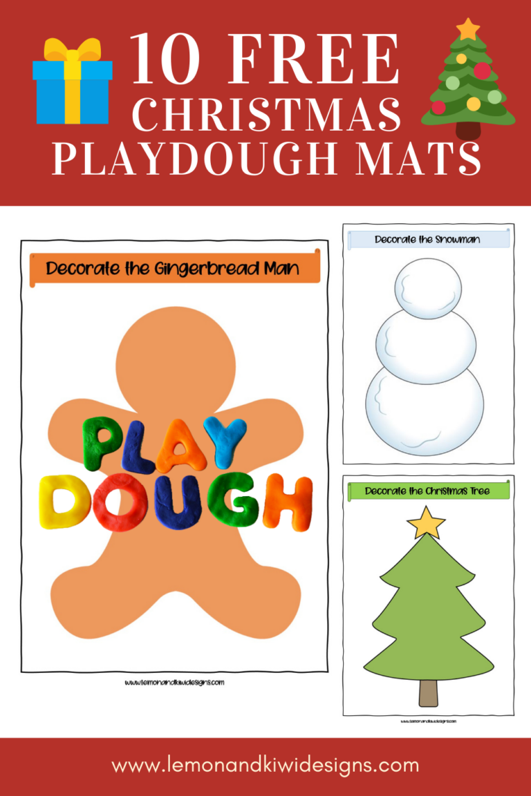 Free Christmas Playdough Mats {10 Printables!} - Lemon And Kiwi Designs