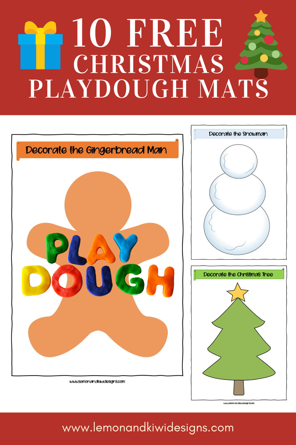 Free Christmas Playdough Mats {10 Printables!}