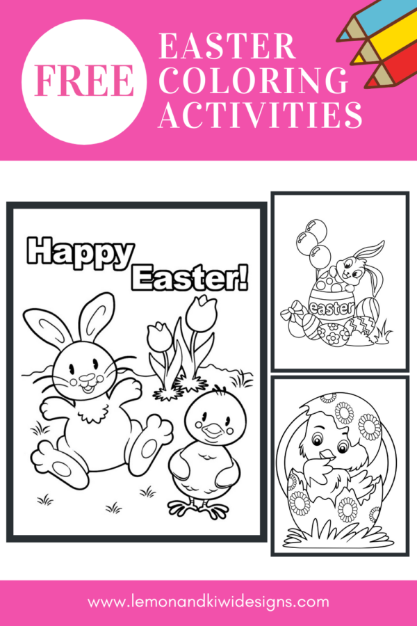 Free Easter Coloring Pages for Kids - Lemon and Kiwi Designs