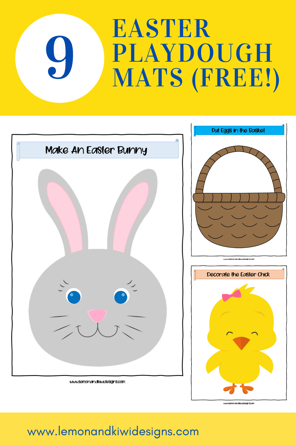 Free Easter Playdough Mats (Printable PDF)