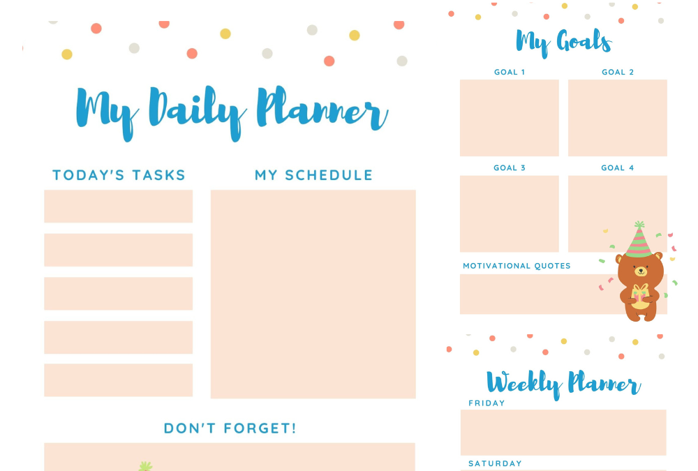 Free Printable Planner and Chores Chart for Kids