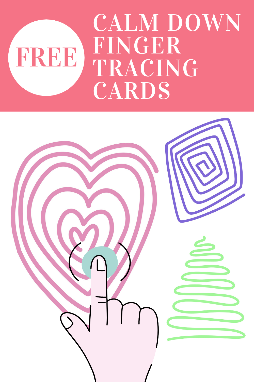Free Finger Tracing Calm Down Cards