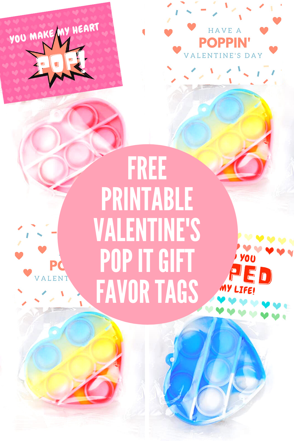 Free Printable Valentine’s Pop It Fidget Gift Favor Tags