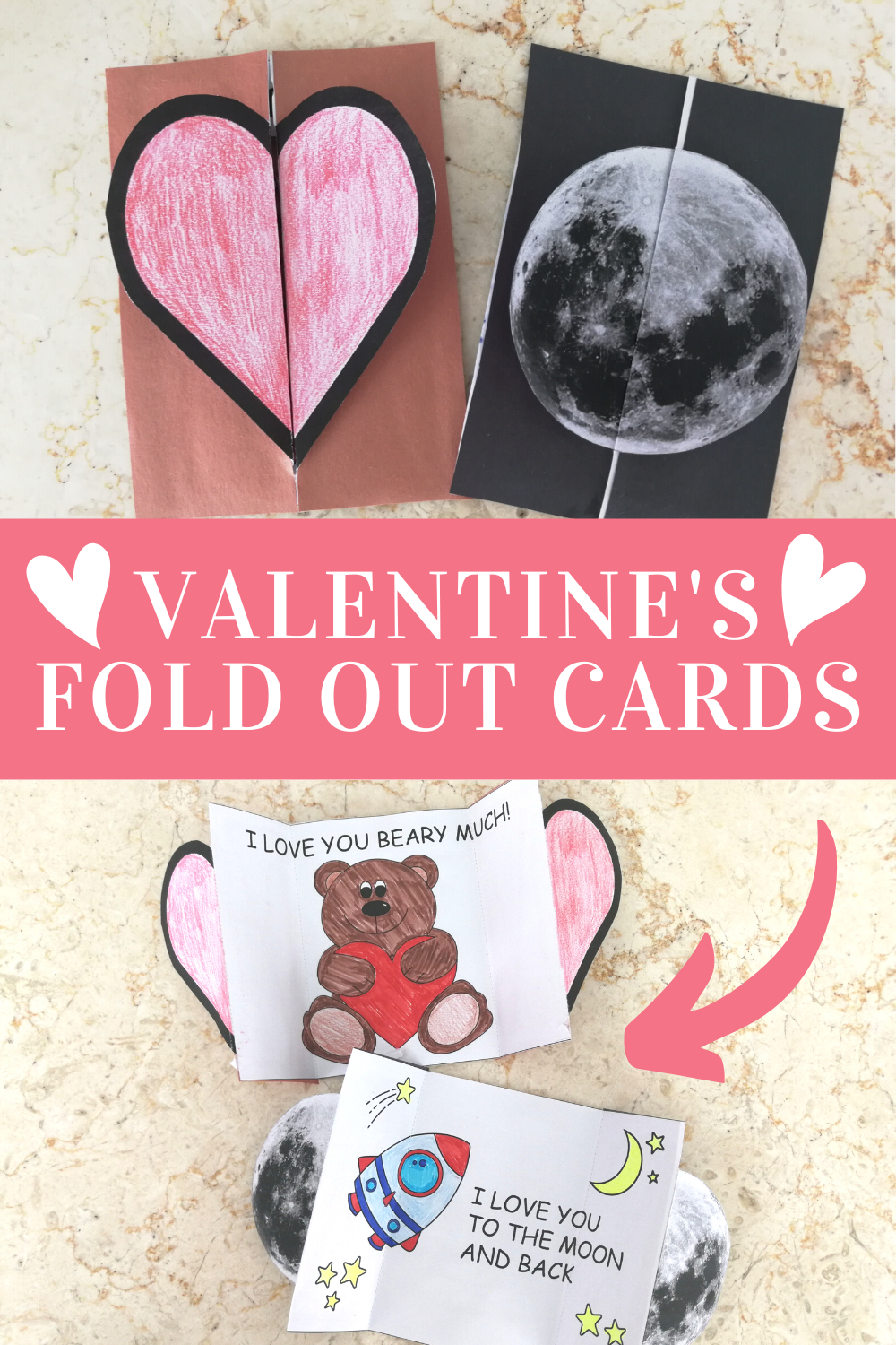 Free Printable Valentine’s Fold Out Cards