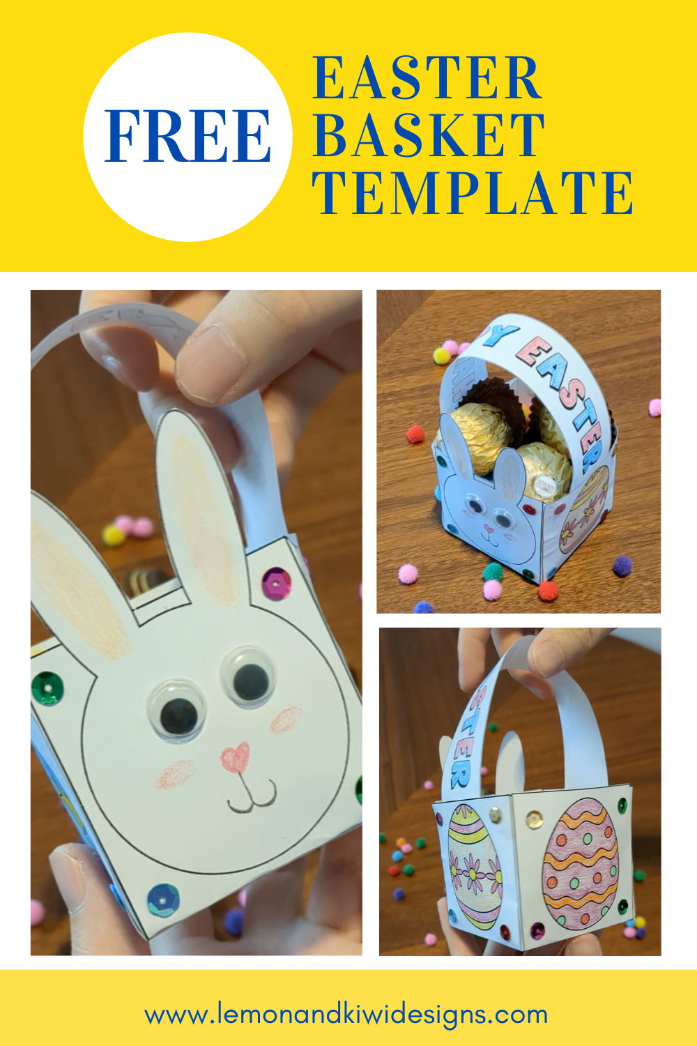 Free Printable Easter Basket Template - Lemon and Kiwi Designs