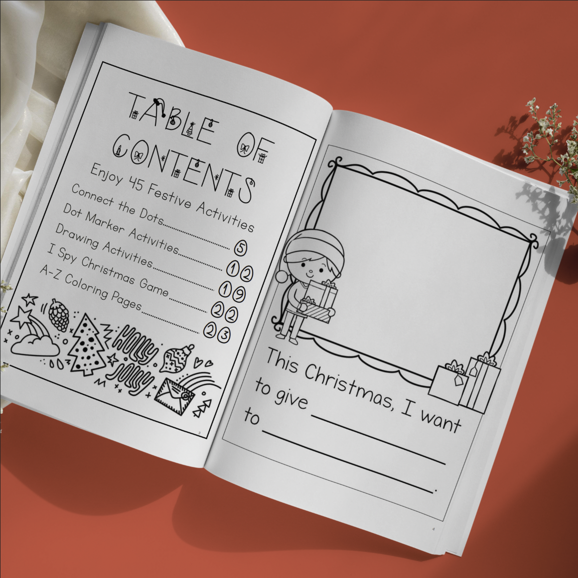 Christmas Activity Book For Kids Table of Contents