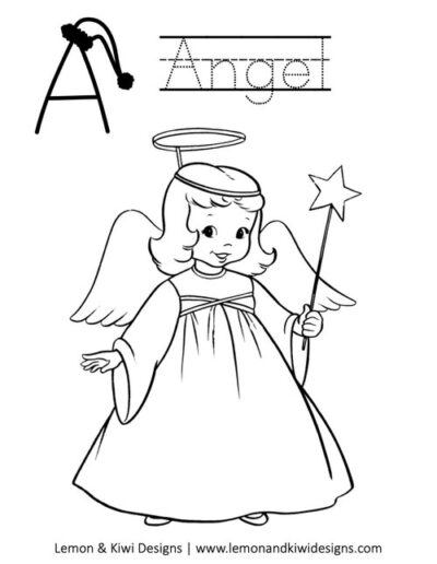 Christmas Coloring Page Letter A