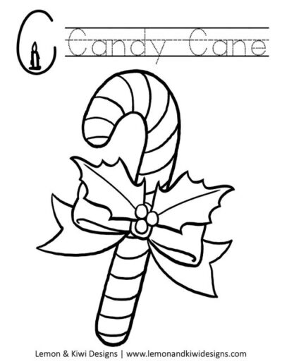 Christmas Coloring Page Letter C