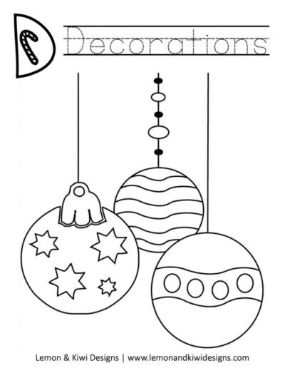 Christmas Coloring Page Letter D