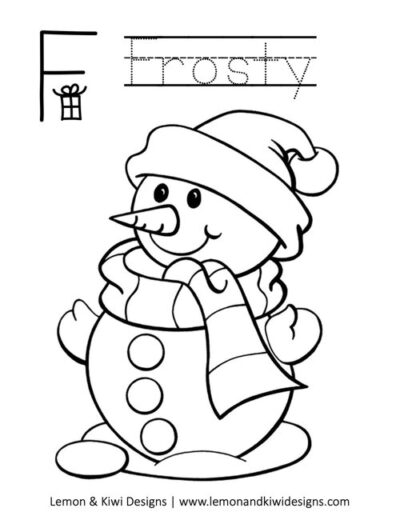Christmas Coloring Page Letter F