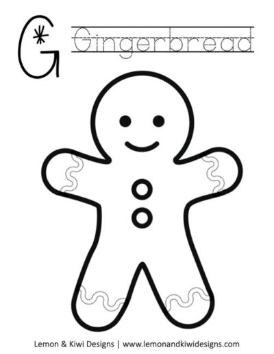 Christmas Coloring Page Letter G