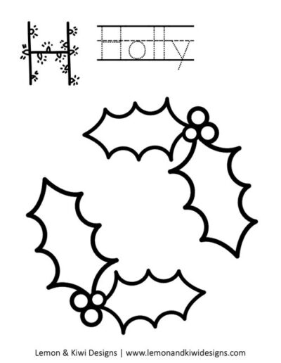 Christmas Coloring Page Letter H