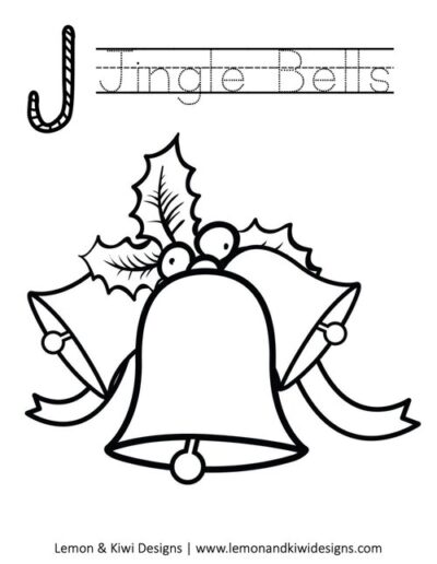 Christmas Coloring Page Letter J