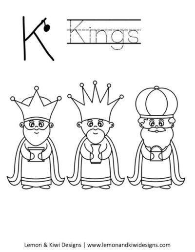 Christmas Coloring Page Letter K