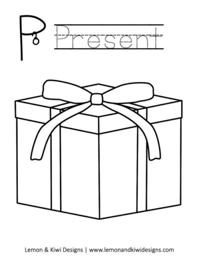 Christmas Coloring Page Letter P