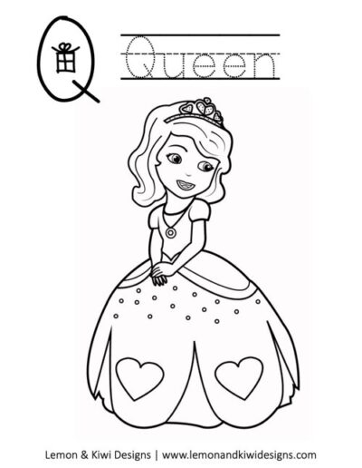 Christmas Coloring Page Letter Q