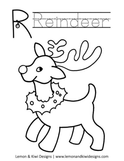 Christmas Coloring Page Letter R
