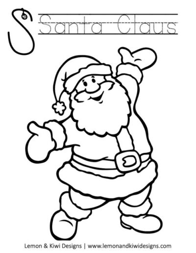 Christmas Coloring Page Letter S