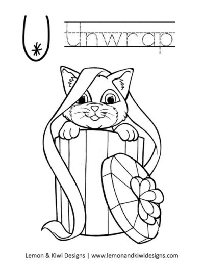 Christmas Coloring Page Letter U