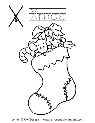 Christmas Coloring Page Letter X