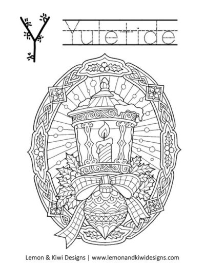 Christmas Coloring Page Letter Y