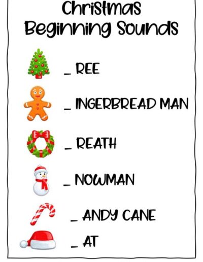 Christmas Literacy Worksheet 2