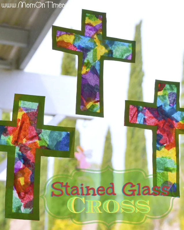Easter Stained Glass Cross Craft