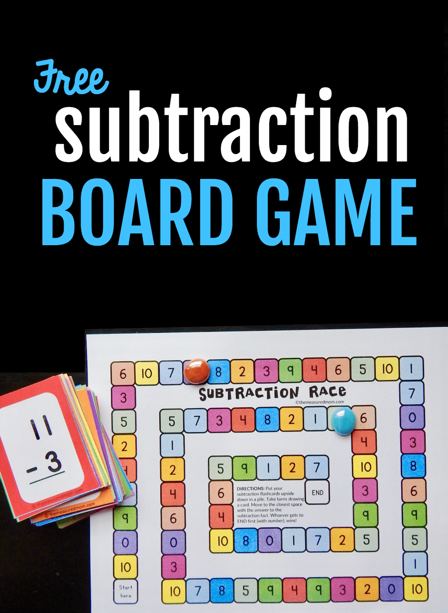 Printable Subtraction Board Game