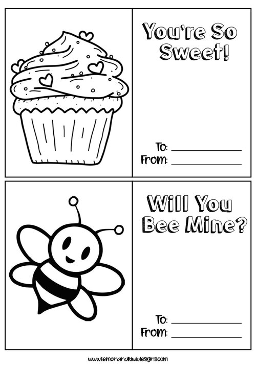 Valentines Card Coloring Page 1