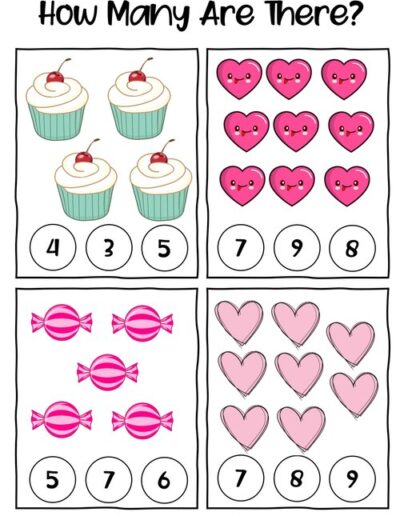 Valentines Math Worksheet 1