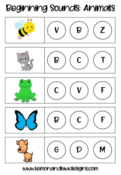 Beginning Sounds and Phonics Do-A-Dot Printables - Lemon and Kiwi Designs