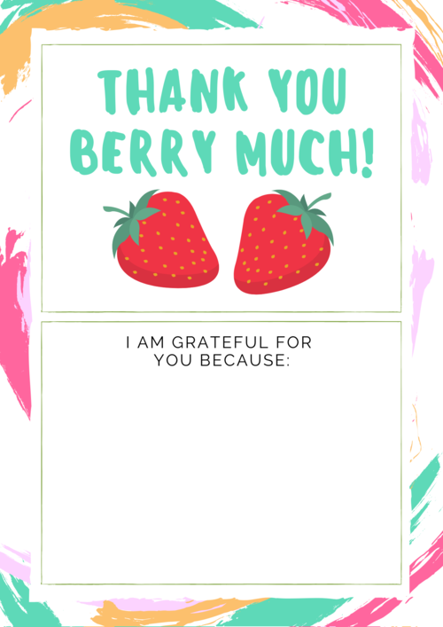 Berry Funny Printable Thank You cards