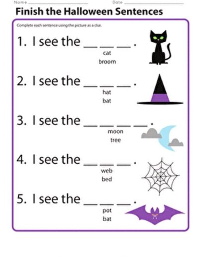 Halloween Literacy Worksheet 17