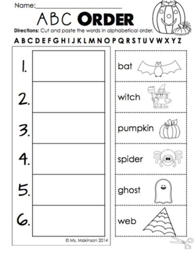 Halloween Literacy Worksheet 3