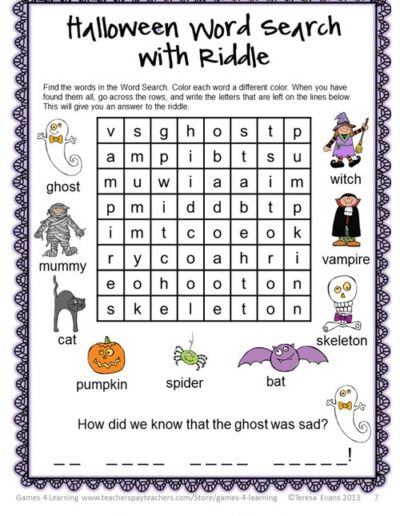 Halloween Literacy Worksheet 4