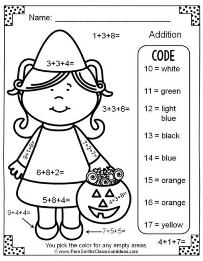 Halloween Math Worksheet 6