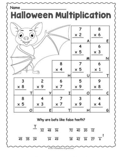 Halloween Math Worksheet 9