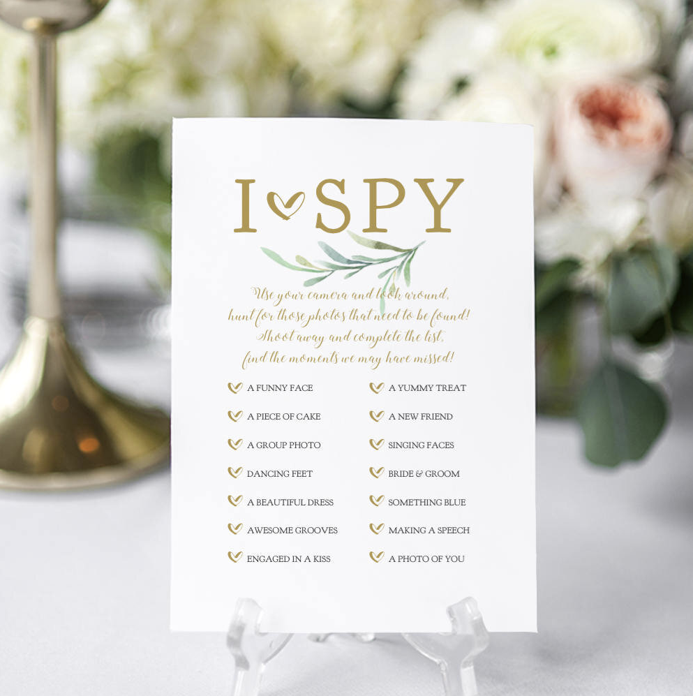 I Spy Printable Wedding Game