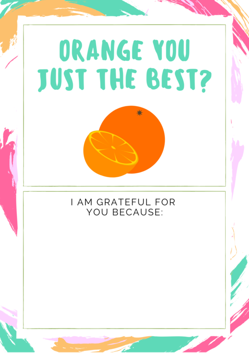 Orange Funny Printable Thank You cards