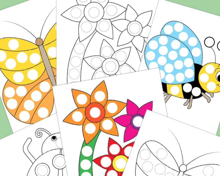 Spring Dot Marker Coloring Pages