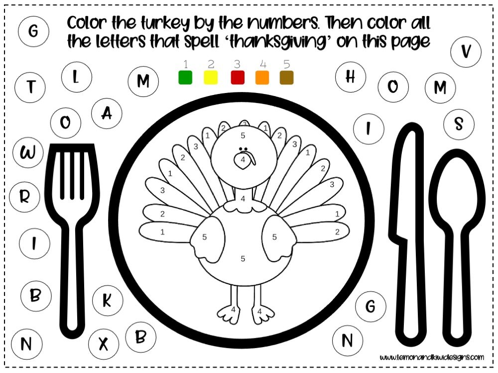 Thanksgiving Activity Placemat for Kids 2
