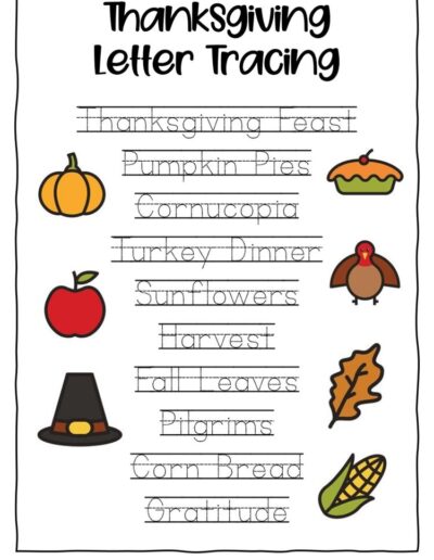 Thanksgiving Spelling Reading Worksheet 1