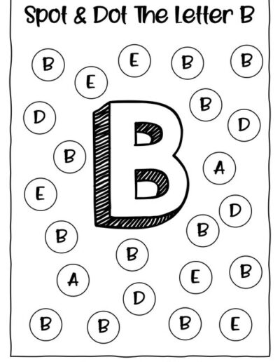 Uppercase B_Alphabet Spot and Dot Worksheet