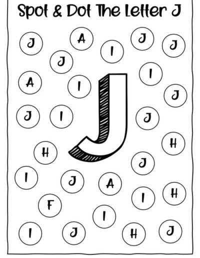Uppercase J_Alphabet Spot and Dot Worksheet