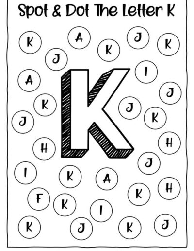 Uppercase K_Alphabet Spot and Dot Worksheet