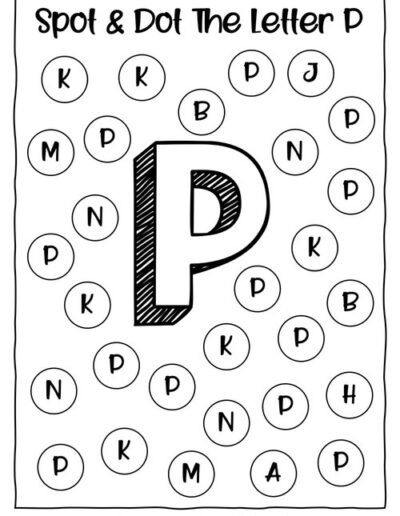 Uppercase P_Alphabet Spot and Dot Worksheet