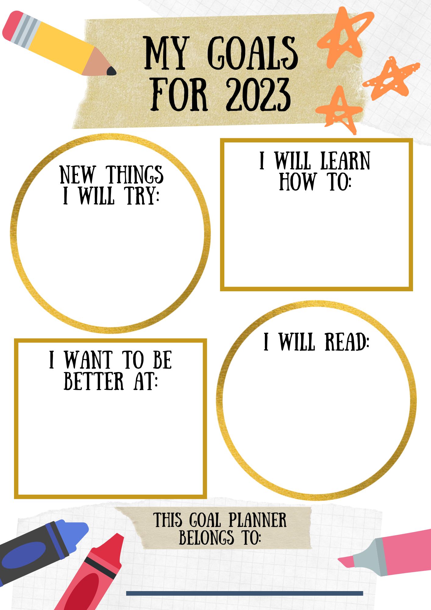 Free 2023 Goal Setting Printables For Kids Lemon And Kiwi Designs